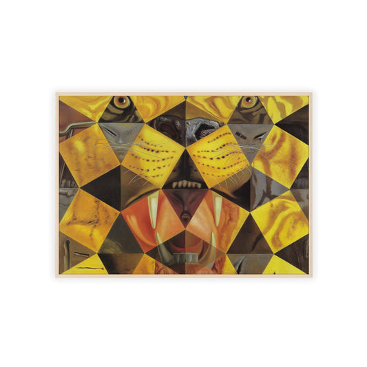 Study for Fifty Abstract Paintings / Head of a Royal Bengal Tiger Salvador Dalí Surrealist Wall Art Printed Framed Canvas, Black Frame Extra Large, Sustainable Wood