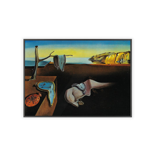 The Persistence of Memory Salvador Dalí Surrealist Wall Art Printed Framed Canvas, Black Frame Extra Large, Sustainable Wood