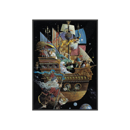 Maiden Voyage by James Christensen Fantasy Art Printed Framed Canvas, Black Frame Extra Large, Sustainable Wood