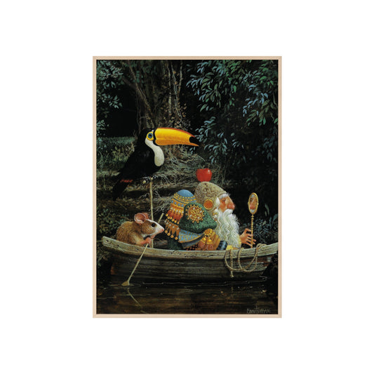 Looking in the Mirror by James Christensen Fantasy Art Printed Framed Canvas, Black Frame Extra Large, Sustainable Wood